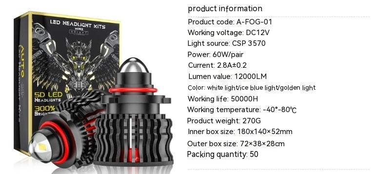 Fog Lamp 9005HB3 9006HB4 60W Laser With Lens Fog Lamp Headlight