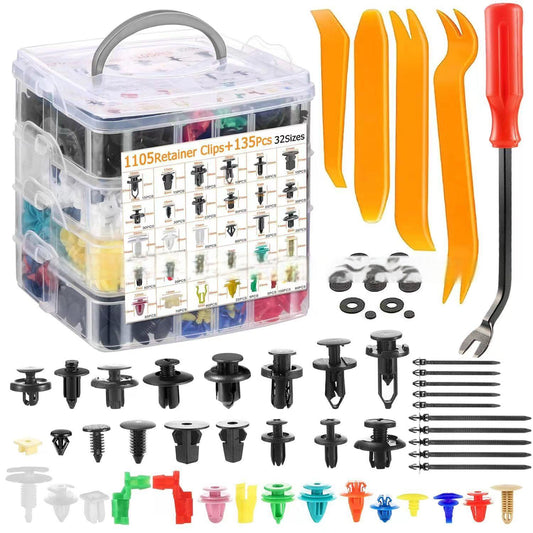 32 Kinds Of Car Expansion Screw Kit Fastener Clip Bumper Universal Set